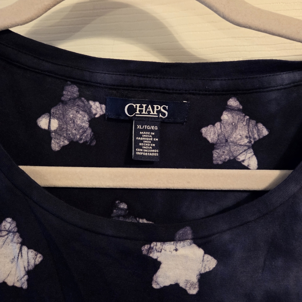 Chaps Women's Red and Blue Tie-Dye Tank Top - Picture 2 of 3